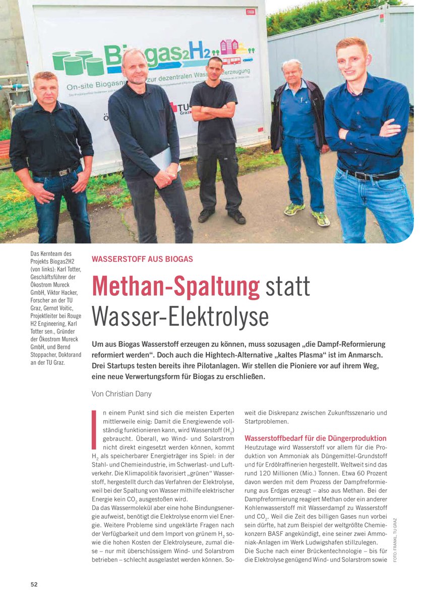 eretech's tweet photo. A recent paper (in german) explains pioneering contribution @eretech: new utilization for #biogas to produce #hydrogen: #methane #splitting instead of #waterelectrolysis. @FVBiogas German Biogas Association
#energy #hydrogeneconomy #circulareconomy #NetZero https://t.co/THbWPiAn7Q