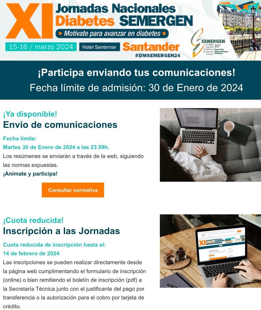 👁‍🗨 Abierto el plazo de envío de COMUNICACIONES e inscripción reducida para #DMsemergen24 de <a href="/SemergenGTDM/">GT Diabetes Semergen</a> 
ℹ️ 
buff.ly/3hAafNk