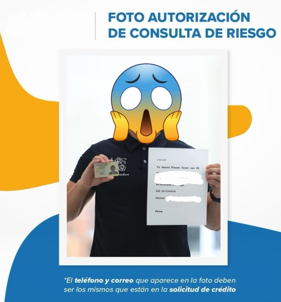 AyalaGL's tweet photo. Esto es legal??? Y aun cuando lo fuera, que pasa por la cabeza de las financieras y quien diseña estos procedimientos. O soy yo el loco? Uds mandarían la foto? no hay otra forma de autorizar.  @sicsuper @SFCsupervisor https://t.co/P5aYX00LOS