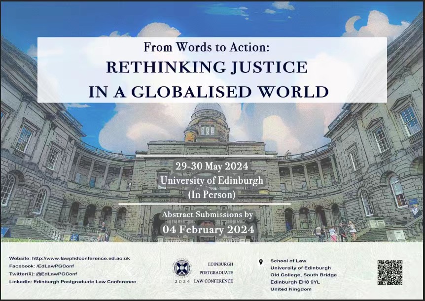 Edinburgh Postgraduate Law Conference (@edlawpgconf) on Twitter photo For detailed information on submission procedures and conference, please visit our conference website or contact us directly!!❤
Website: lawphdconference.ed.ac.uk
Email: edlawpgconference@ed.ac.uk
#EPLC2024 #EdinburghPostgraduateLawConference #Law For detailed information on submission procedures and conference, please visit our conference website or contact us directly!!❤
Website: lawphdconference.ed.ac.uk
Email: edlawpgconference@ed.ac.uk
#EPLC2024 #EdinburghPostgraduateLawConference #Law