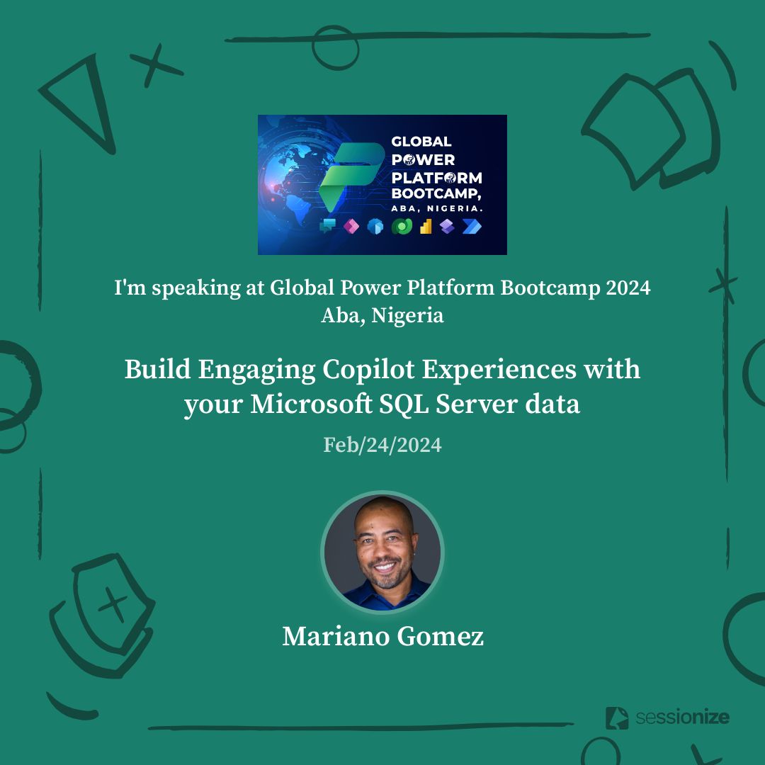 Yaaay! Looking forward to your session, <a href="/dgpblogster/">Mariano Gomez Bent (He/Him) | MVP Alumni | MCT</a> 
🚀 Global Power Platform Bootcamp 2024 Aba, Nigeria 🚀
💥 lnkd.in/eM26nFGX

Get your Tickets for this virtual event:👇🏽
🎫 lnkd.in/eUqsHpqP
📢📢📢Call for Speakers is open here:👇🏽
🎫 lnkd.in/eX_XU-Je