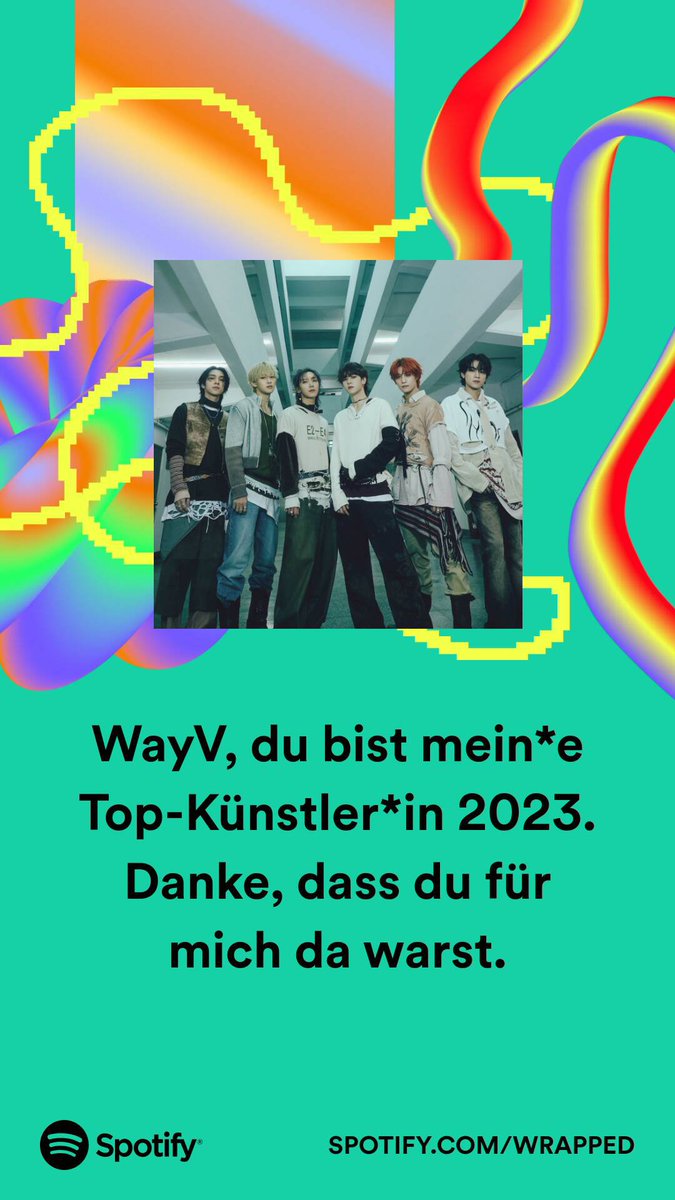 wayvupdatesger's tweet photo. Und wie sieht euer #SpotifyWrapped2023 aus? 🥰
Ich hoffe ähnlich 😂
#SpotifyWrapped #WayV #WeiShenV #威神V #WayV_Phantom #WayV_GoodLife #WayV_DiamondsOnly #Phantom #GoodLife #DiamondsOnly @WayV_official #NCT @NCTsmtown #KUN #TEN #WINWIN #XIAOJUN #HENDERY #YANGYANG https://t.co/PswqVx1nGe