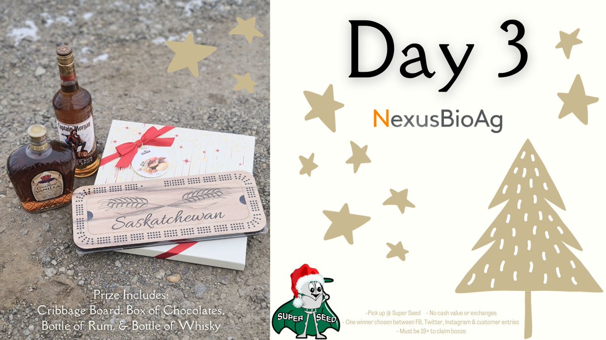 SuperSeedInc's tweet image. The perfect cozy up by the fire prize pack thanks to Savannah with Nexus BioAg!
To win:
1) Follow us
2) RT this post
3) 2023 customers get an automatic entry (RT is a bonus entry)

Contest ends Thursday, November 30/23 @ 3:00 pm (SK time). Winner will be contacted that day.