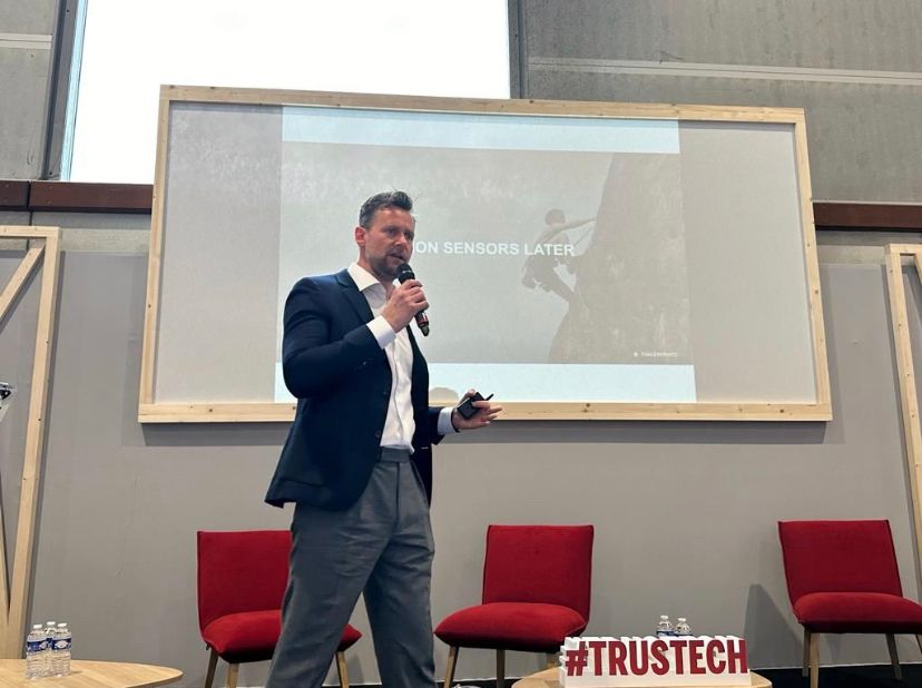 FingerprintCard's tweet photo. Great speech and insights by Adam Philpott @ARPhilpott at #TRUSTECH Event 2023. https://t.co/juAGf35V9l