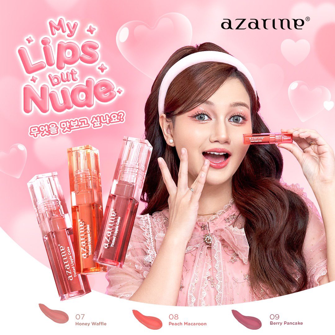 AzarineCosmetic's tweet photo. INTRODUCING, MY LIPS BUT NUDE💋
NEW SHADES Azarine Tinted Lippie Cake Special Edition with Nanda Arsyinta🥰✨

07. Honey Waffle: Pinkish Nude Color
08. Peach Macaroon: Peachy Nude Color
09. Berry Pancake: Soft Mauve Color

Which one is your favorite?😋

Coming Soon
01.12.23 https://t.co/3nultkYq5Q