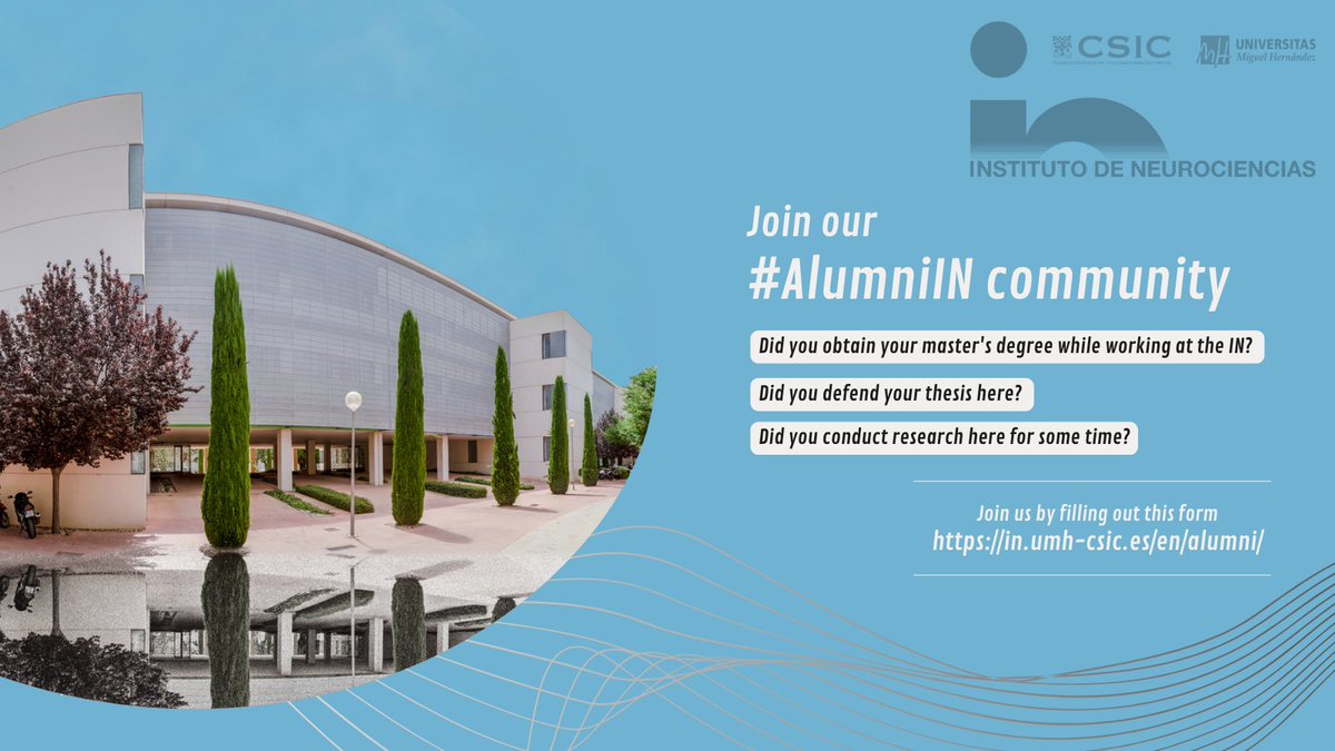 Did you obtain your master's degree while working at the Instituto de Neurociencias de Alicante? Did you defend your thesis here? Did you conduct research here for some time? Join our #AlumniIN community by filling out this form 👉in.umh-csic.es/en/alumni/