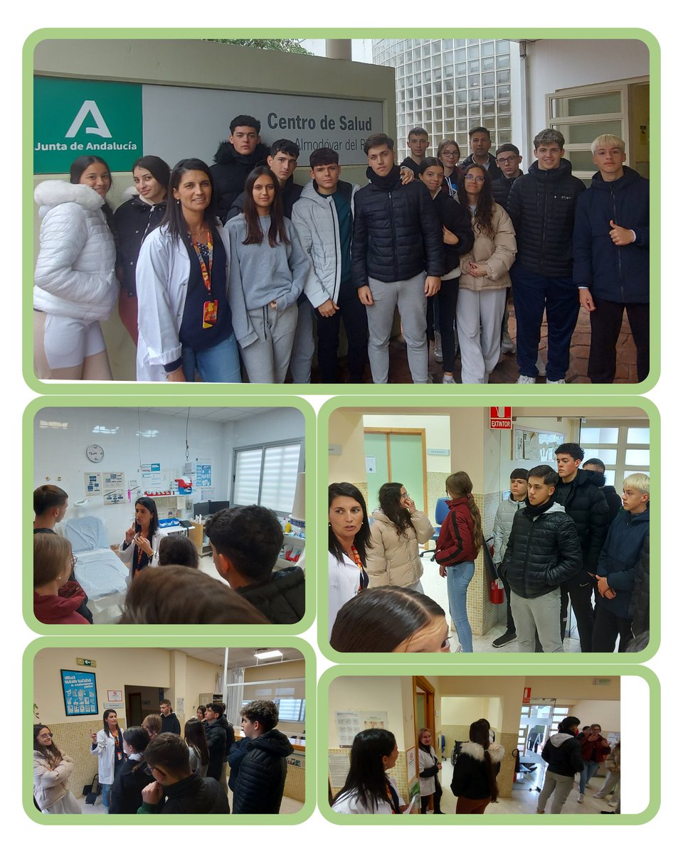 Hoy nuestro alumnado de Cultura Cientifica de 4º ESO ha visitado el Centro de Salud de Almodóvar del Río para conocer el Sistema Público de Sanidad, junto a su profesor Juan Rodríguez <a href="/almudawaraladna/">#AlmodóvardelRío</a> y enfermera de zona Carmen Luna.
<a href="/cepcordoba/">CEP Córdoba</a> 
<a href="/ProEdSaludable/">Programa Hábitos Vida Saludable</a> 
<a href="/saludand/">Consejería de Sanidad, Presidencia y Emergencias</a>