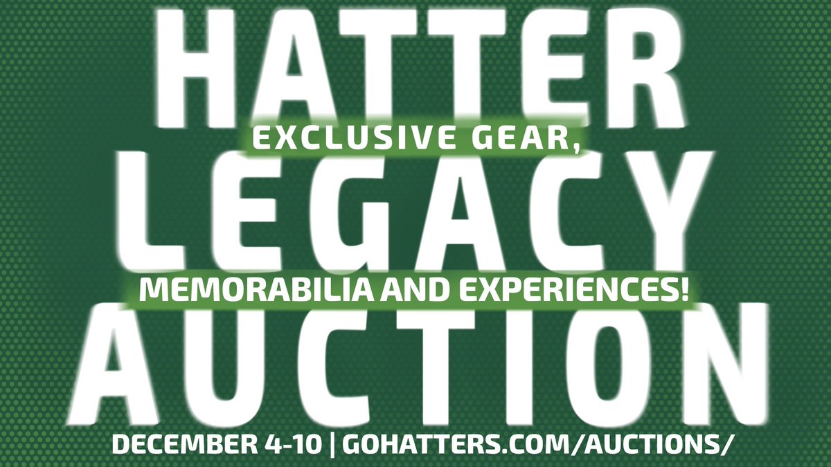 The Hatter Legacy Auction is a few days away! 

Here's your chance to bid on auction items that directly support our teams! 

gohatters.com/auctions

#GoHatters