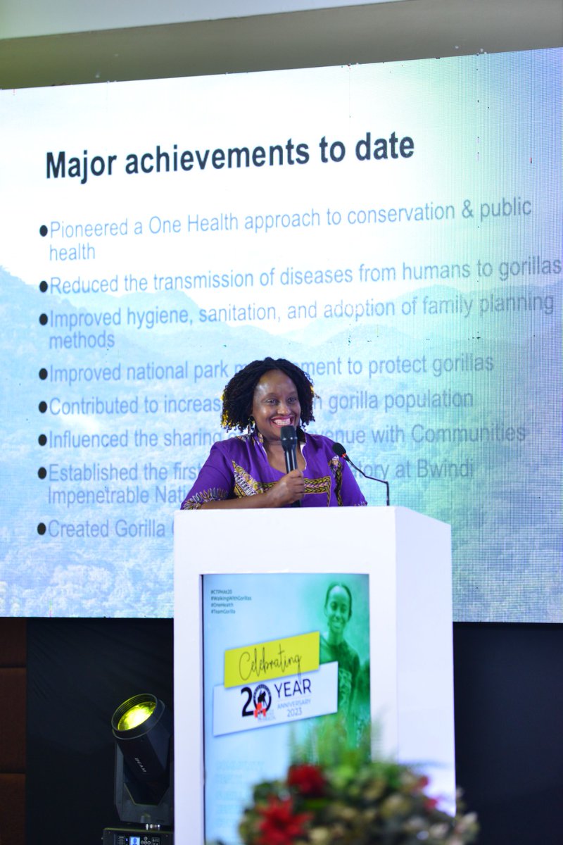 CharlieBeau's tweet photo. Today we're celebrating 20 years of Conservation Thru Public Health.
Read about the fantastic book #walkingwithgorillas by "the one and only" trailblazer @DoctorGladys #Uganda's very first wildlife vet.
We salute you! 🇺🇬👏🏻👏🏻👏🏻

#CTPHat20 

Read my blog👇🏻
https://t.co/Liu5muHXAD https://t.co/PzlFmOAcRd