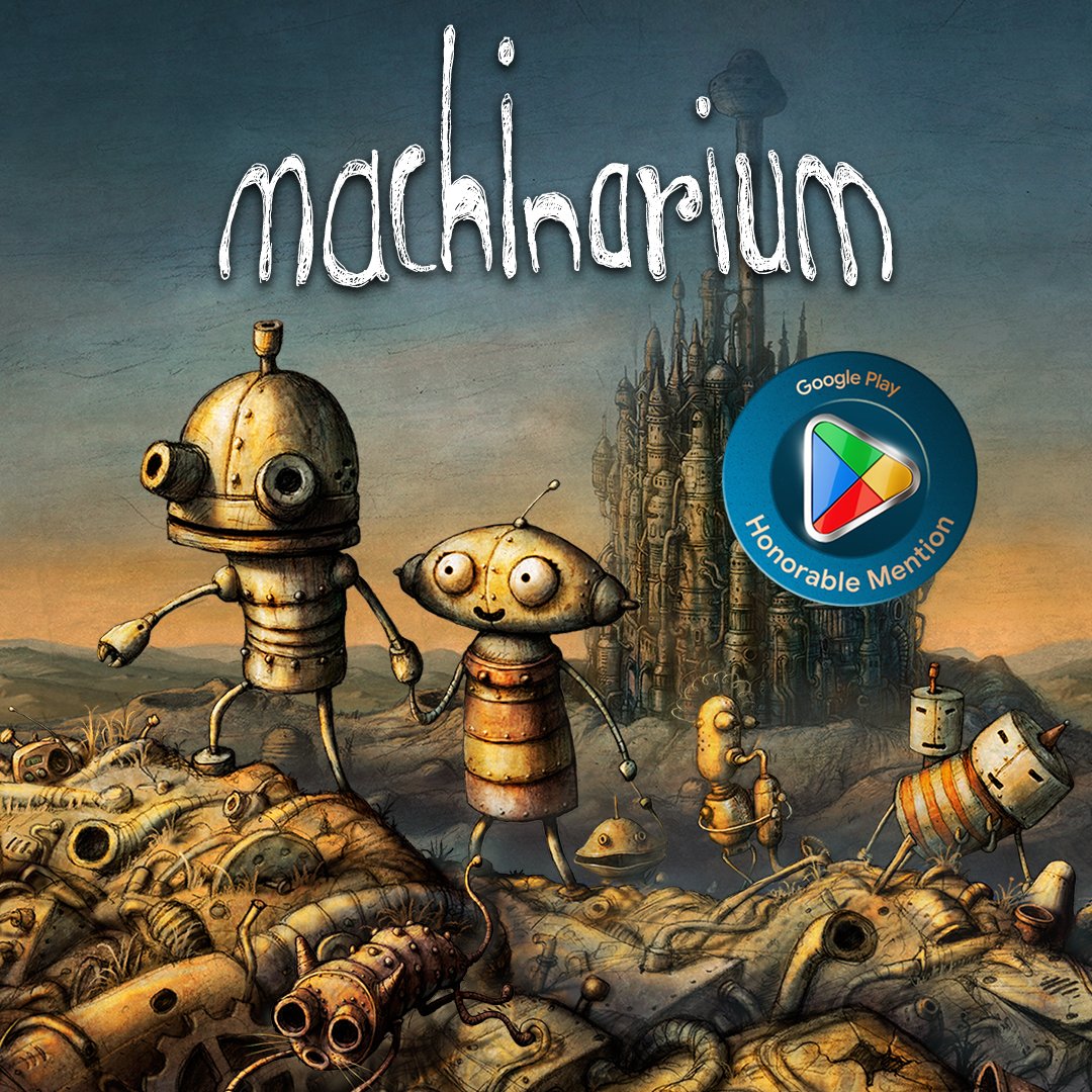 At 14 years of age, Machinarium has been honored with an Honorable Mention in #GooglePlayBestOf (Play Pass) 2023! It's incredible to see the love it continues to receive after all this time, thank you all and thanks @GooglePlay 🤖