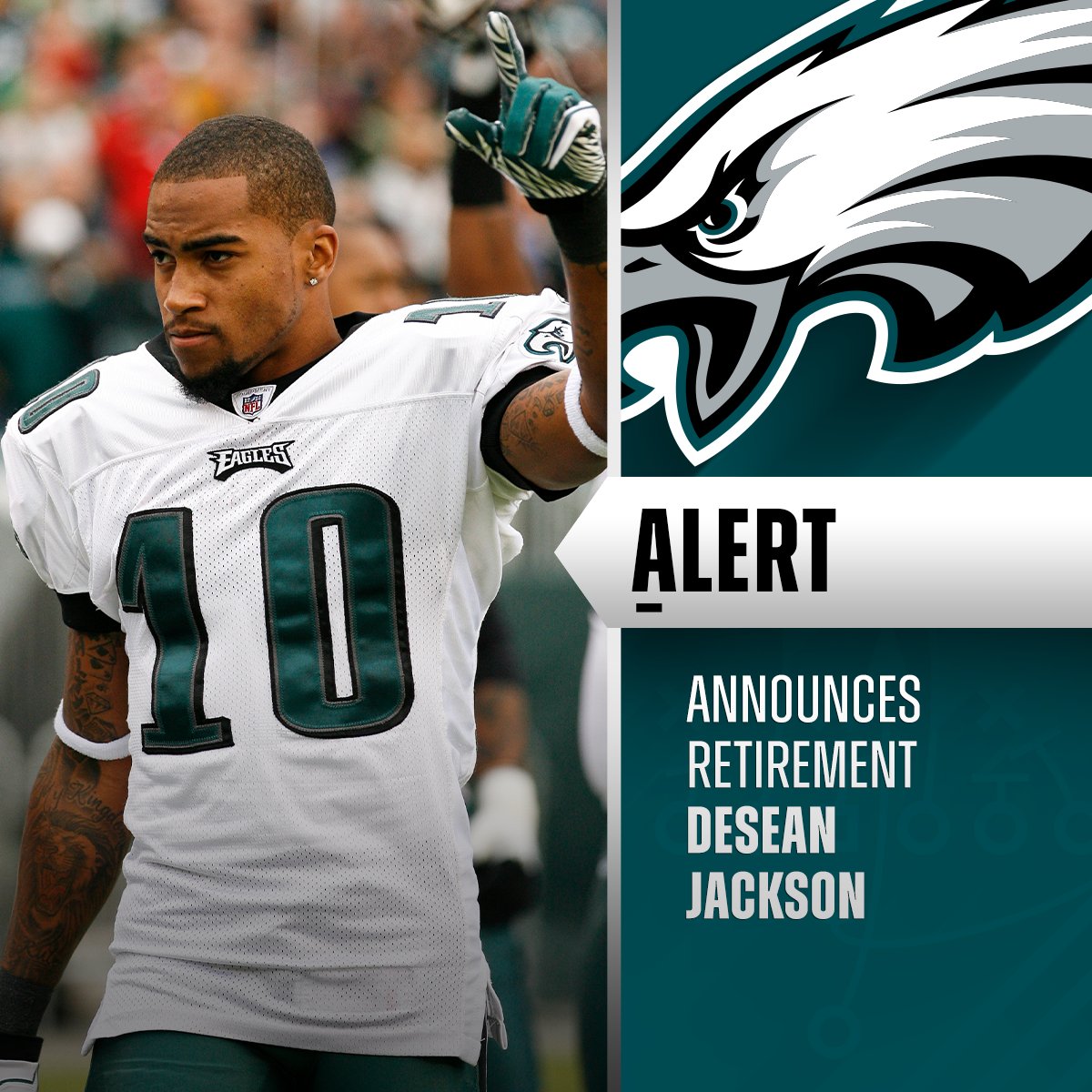 Pro Bowl WR @DeSeanJackson10 announces his retirement as an Eagle after a 15-year career.