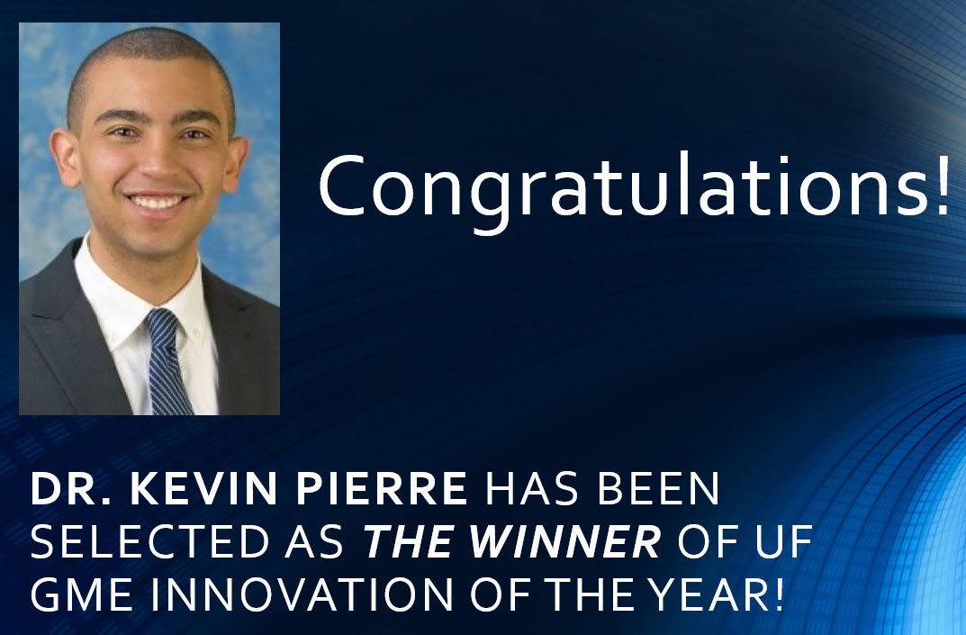 Dr. Kevin Pierre has been selected as the WINNER of UF GME innovation of the year!
xray.ufl.edu/2023/11/16/dr-…