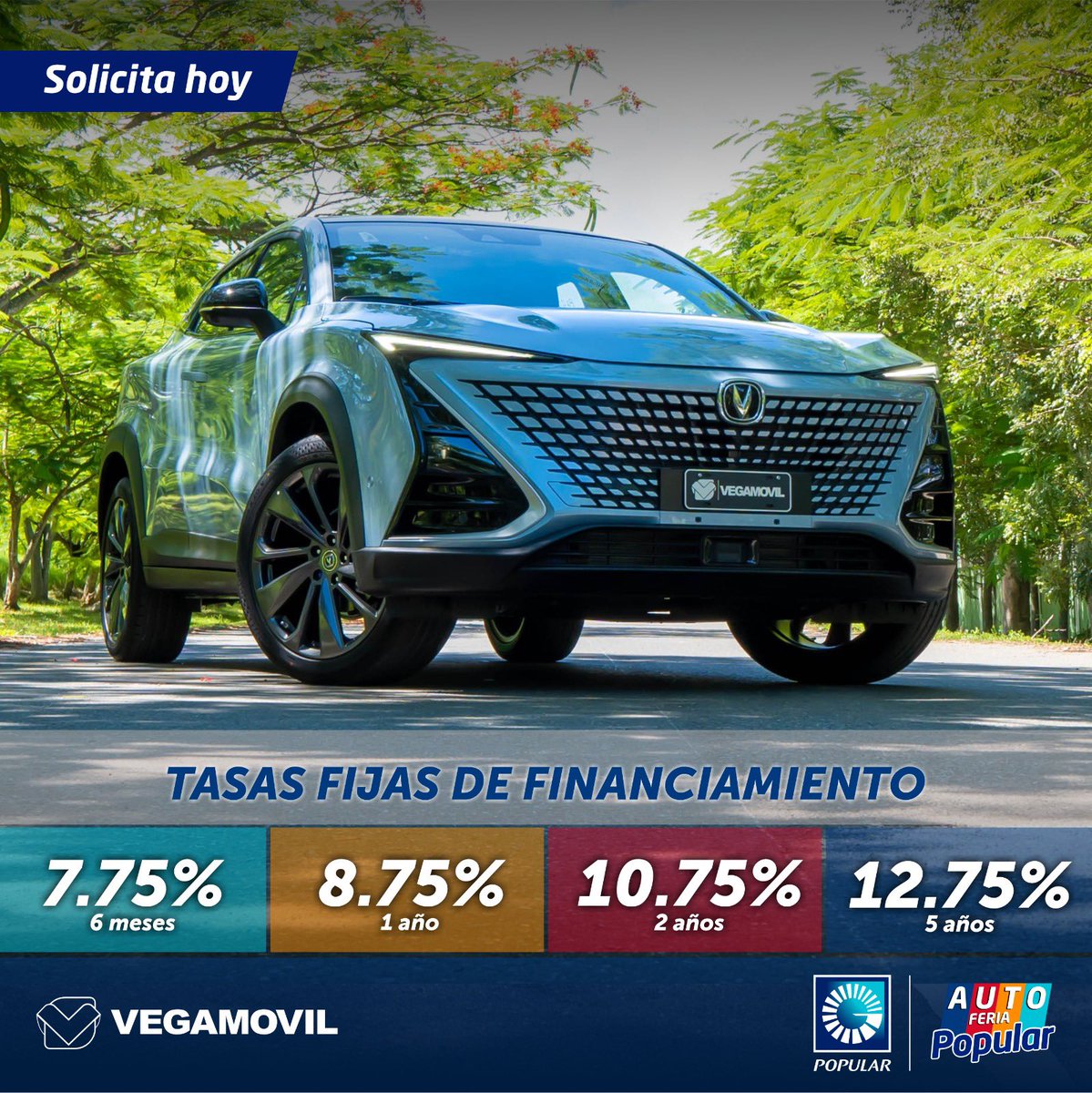 Hasta el 3 de diciembre #autoferiapopular2023 

Changan Uni-T
US$ 38,500
Inicial desde 223,200

Tasas fijas desde 7.75%. 

Recibe más información a través de todos nuestros canales de servicios <a href="/vegamovil/">Vegamovil</a> o directamente vía WhatsApp al 809-242-8208.

Vegamovil Vamos Más allá.