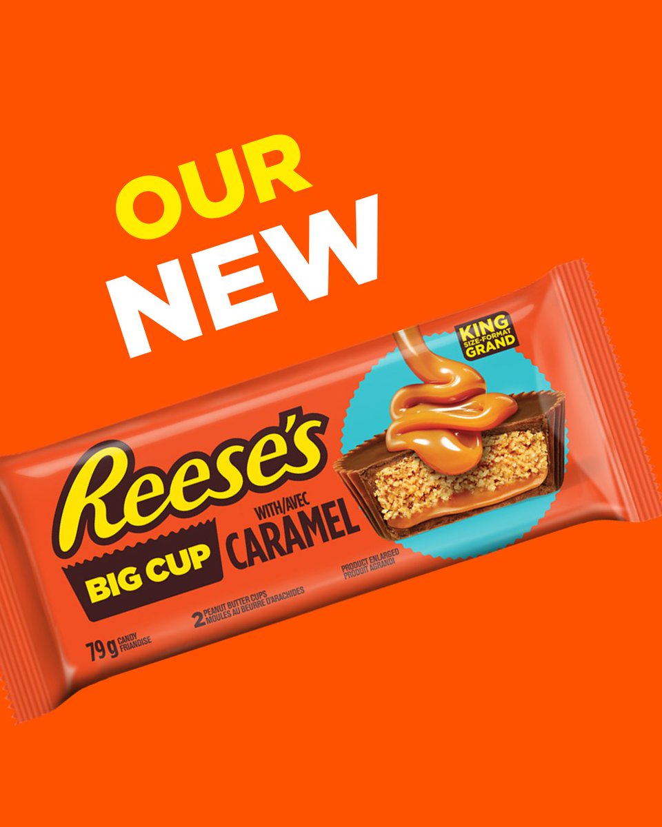 reesescanada's tweet photo. The classic combo of Chocolate and Peanut Butter got a whole lot better with a delicious new layer of Caramel! 🧡 REESE'S BIG CUP with Caramel - welcome to our Big Cup family! 🍫🥜

#Reeses #ReesesCanada #ReesesBigCupwithCaramel https://t.co/V9MQ1ctvGe