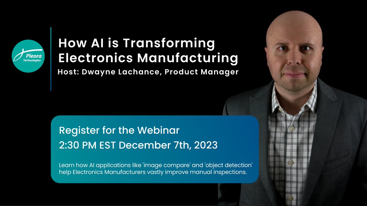Learn how #AI applications help #electronics #manufacturers vastly improve manual #inspection. Avoid #quality escapes earlier in processes, add #traceability, and reduce costs associated with claims and recalls. Register for #webinar 🔗tinyurl.com/2s4k9aj3