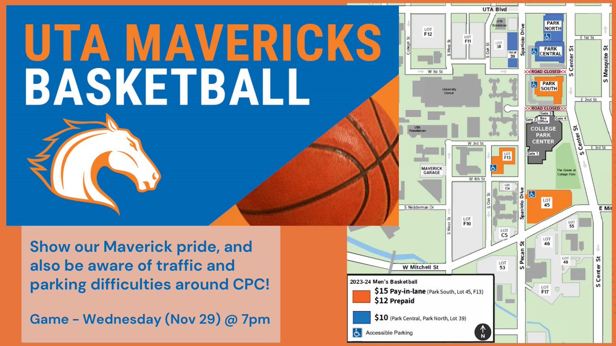 UTAMAVPark's tweet photo. 🏀🔥 Get ready for an epic showdown! The UTA Mavericks Men's Basketball team is gearing up for their game! Let's pack the stands, show our Maverick pride, and cheer them to victory! 🤘💙 Wednesday Nov 28 @7pm Info @ https://t.co/m7XyK2Jf9e #UTAMavericks #GameDayHype" https://t.co/DLQYv6f1pn