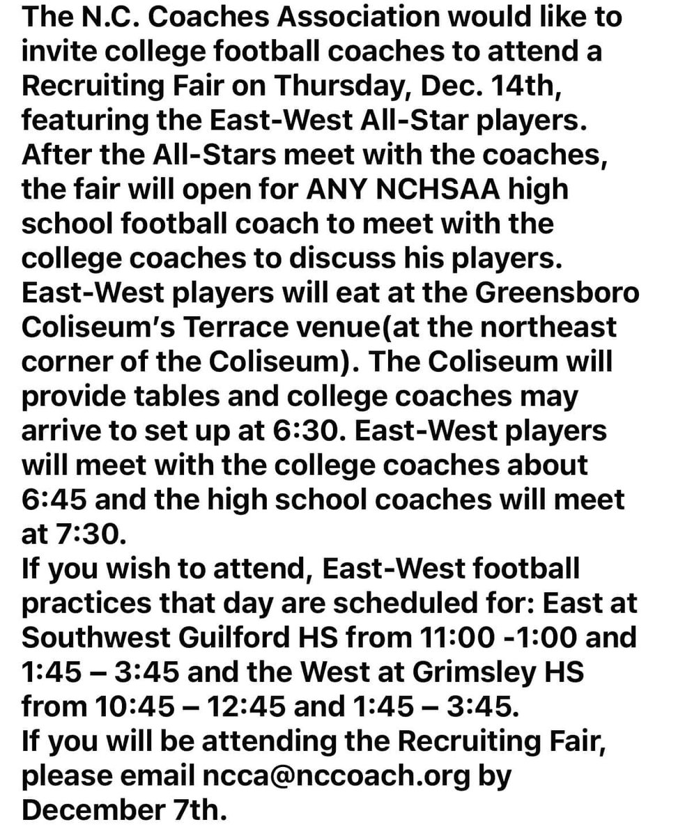 NCCA RECRUITING FAIR DURING EAST-WEST ALL-STAR WEEK.