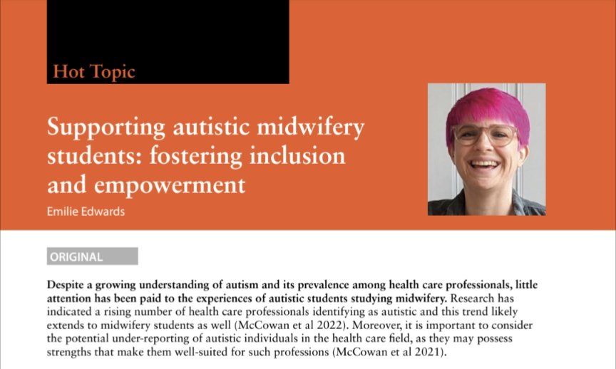 Emilie Edwards (@_emilie_edwards) on Twitter photo 🚨New publication on supporting autistic midwifery students: fostering inclusion and empowerment published in <a href="/MIDIRS/">MIDIRS</a> #loveMIDIRS <a href="/MdxMidwifery/">MDX Midwifery</a>
<a href="/HSCEFaculty_mdx/">Faculty of Health, Social Care and Education</a> <a href="/MidwivesRCM/">Royal College of Midwives 💙</a> <a href="/RCM_SMF/">RCM Students</a> 🚨New publication on supporting autistic midwifery students: fostering inclusion and empowerment published in <a href="/MIDIRS/">MIDIRS</a> #loveMIDIRS <a href="/MdxMidwifery/">MDX Midwifery</a>
<a href="/HSCEFaculty_mdx/">Faculty of Health, Social Care and Education</a> <a href="/MidwivesRCM/">Royal College of Midwives 💙</a> <a href="/RCM_SMF/">RCM Students</a>