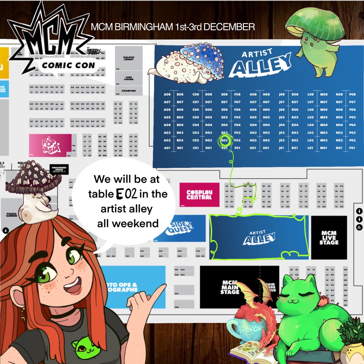 sophiralou's tweet photo. Hello lovelies, who's excited for MCM Birmingham this weekend? 
You can find me all weekend in the artist alley at table E02 !!! I will have the new mushlings on me as well as plenty of goodies. 
Also, we are doing a safari stamp rally!!! 
Hope to see you there! 
#mcmBirmingham https://t.co/DN4rKFjViU