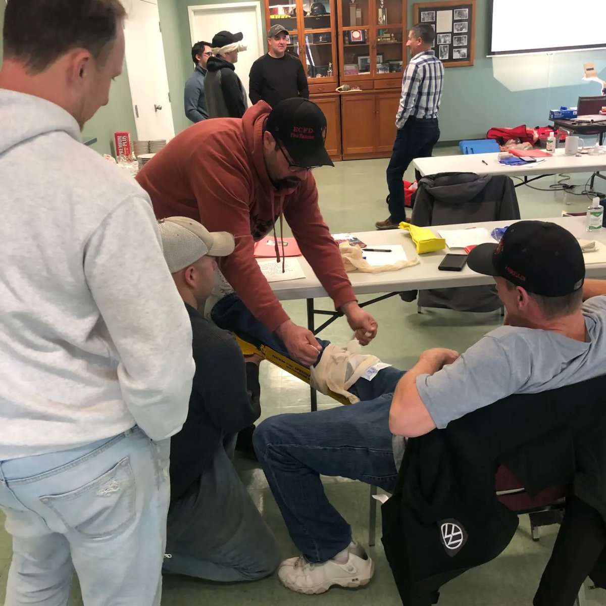 ECFDfire's tweet image. This past weekend members were busy refreshing thier first aid, cpr, and AED skills. Many calls for service require us to provide patient care until EMS arrive, or assist with continued care. If you don't know the basics, and interested please take a course. It may save a life!