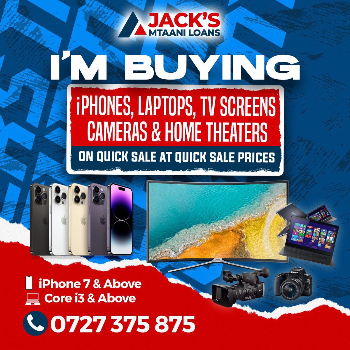 Mainer254's tweet image. QUICKSALE PRICES⚠️
I’m Buying Used:
♦️Smart/Android TVs 📺
♦️Sony PlayStation 4 &amp;amp; 5 🎮
♦️Laptops💻
♦️Home Theaters 🔊
♦️Cameras🎥
♦️iPhones📱&amp;amp; All Apple Devices
Send Pics 0727375875
Supreme Court #LordsOfPoverty KICC turkey Refund Ronoh #UhuruBiscuitRoads RIP Legend #bomayanguke