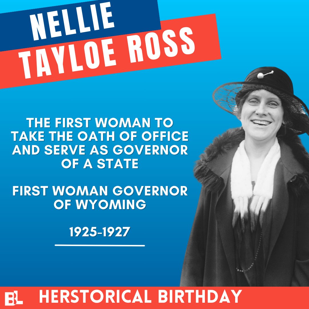 Barbara Lee Family Foundation on X: "Happy Birthday to the first woman  Governor to take oath and serve—Nellie Tayloe Ross! After her husband and  former Gov. died, she was nominated as the