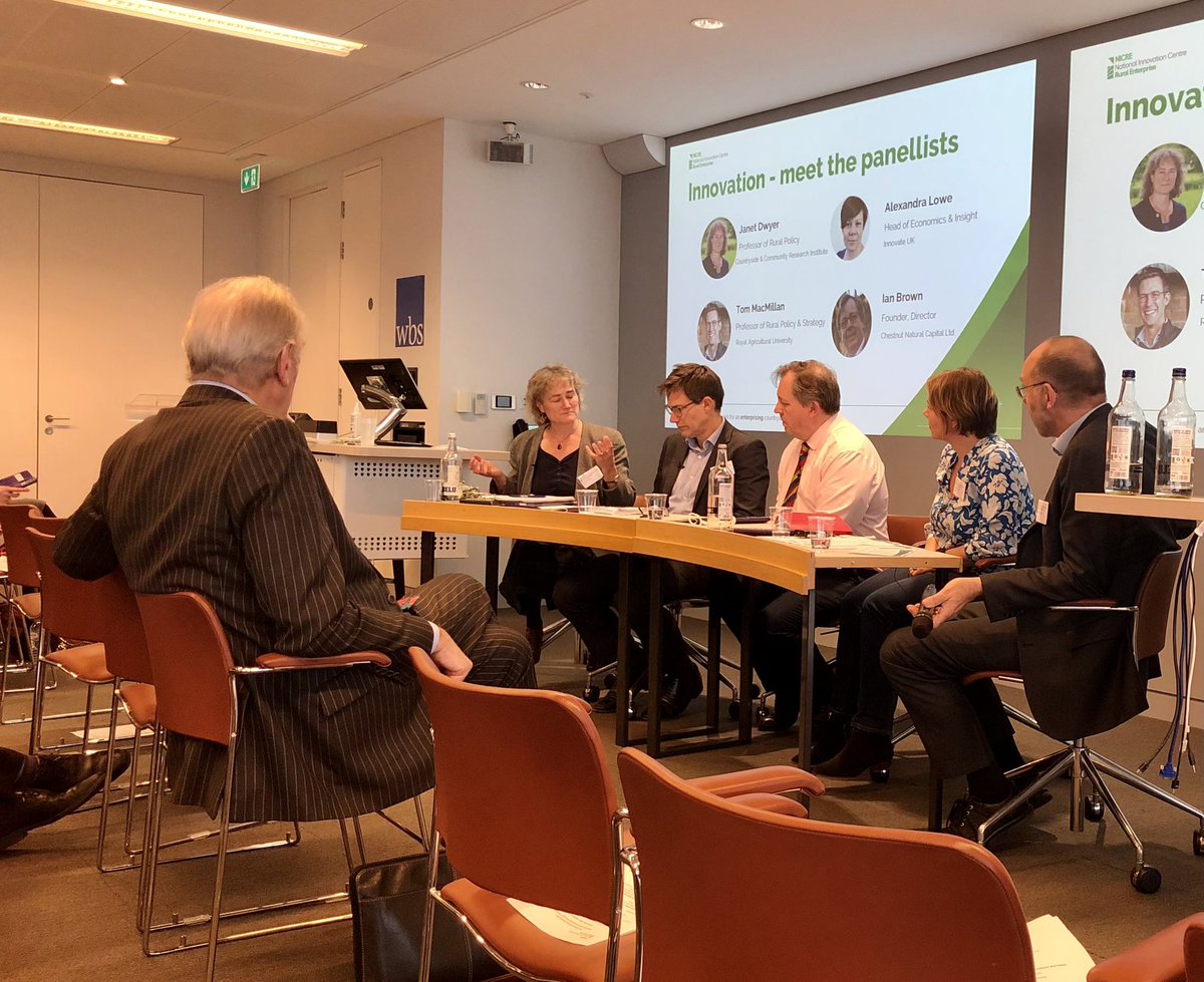 ERC_UK's tweet photo. Panel session now at the @NICRErural conference chaired by ERC director @SteveRop focusing on rural innovation journeys #innovation @innovateuk @UKRI_News @WarwickBSchool https://t.co/g54RwZQSW9