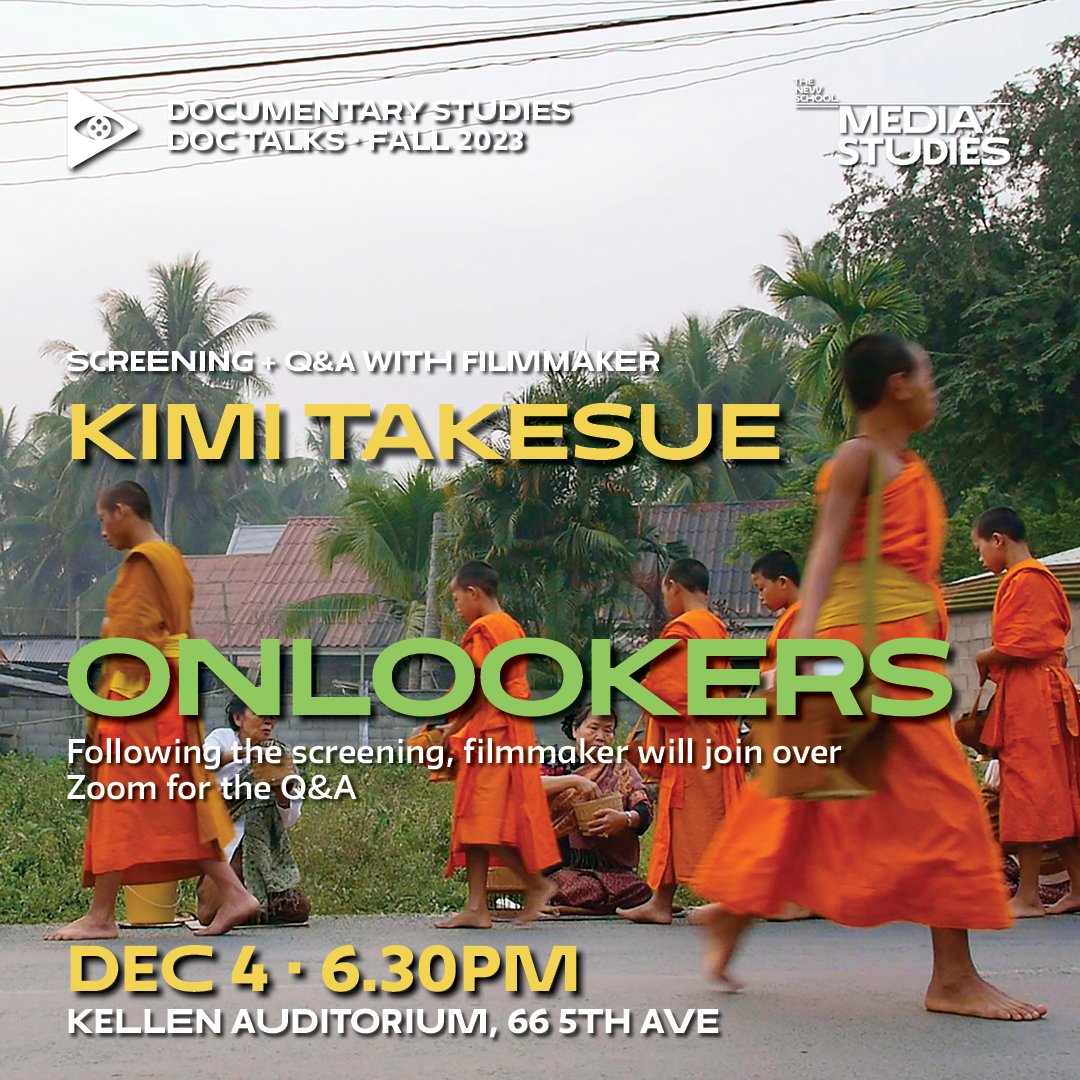 tnsdocstudies's tweet photo. Join us for our final evening screening and Q&amp;A with Kimi Takesue to discuss her film Onlookers. Follow the link to register and learn more about this event: https://t.co/QXwfBE6r7B https://t.co/KYeDaEj8MA