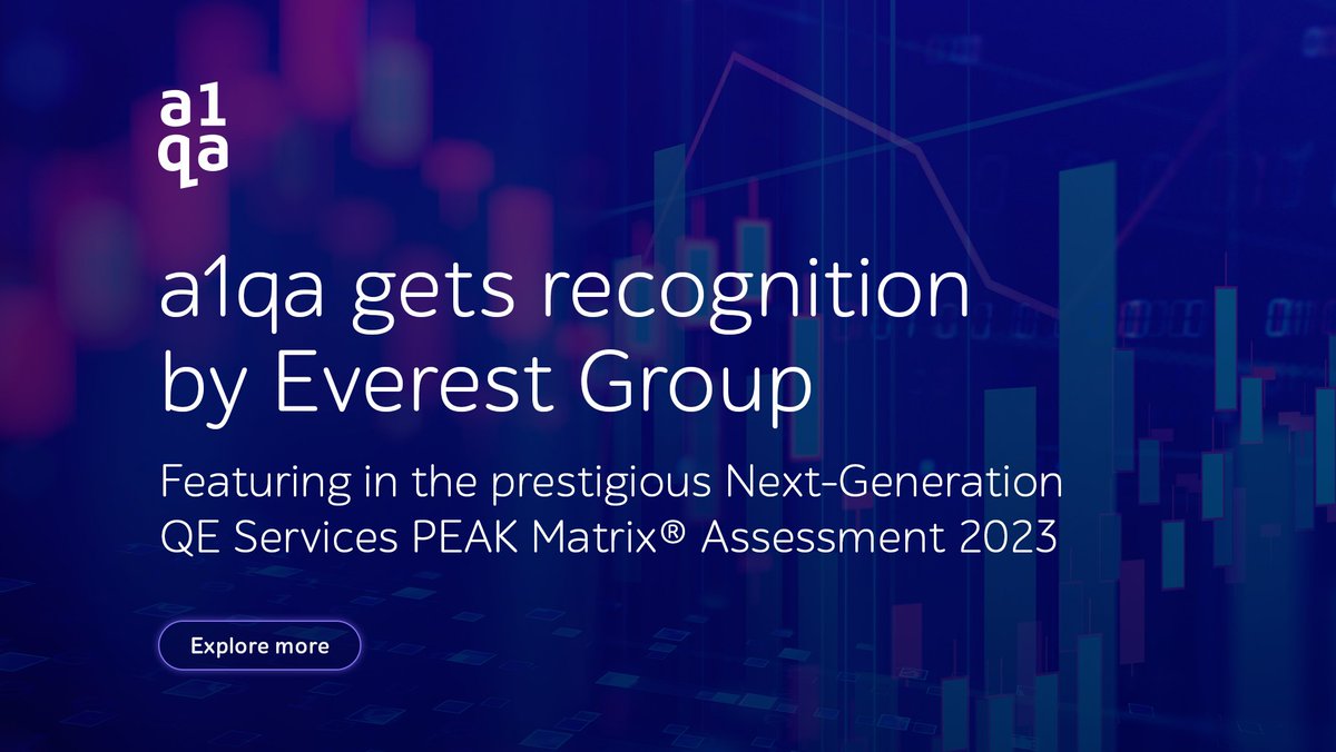 A1QA_testing's tweet image. @EverestGroup has listed a1qa in the #QualityEngineering Specialist Services #PEAKMatrix Assessment 2023.

Unveil more details about a1qa’s recognition as a #MajorContender in this blog: hubs.ly/Q02bmqgB0
