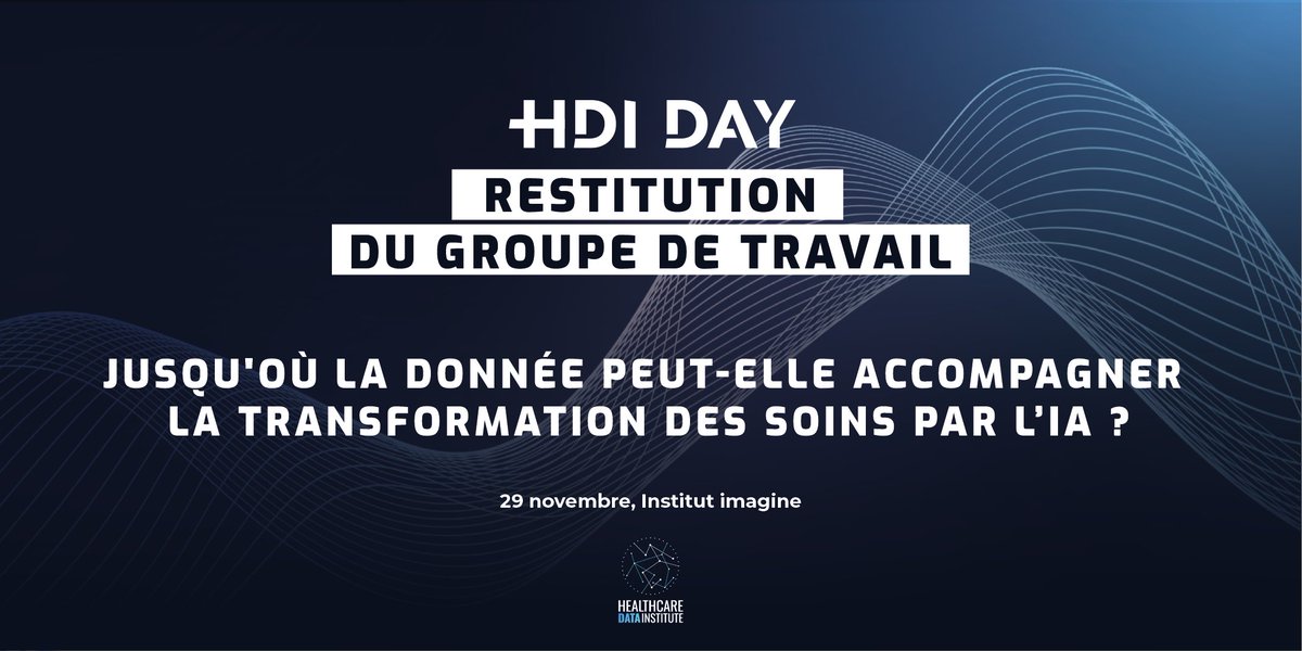📄 Accueillons Stéphane Roques, <a href="/ingrid_dufour/">Ingrid Dufour Bonami</a> <a href="/MeCarolineHenry/">Caro Henry</a> et Vincent Planat pour une restitution de leurs travaux "Jusqu'où la donnée peut-elle accompagner la transformation des soins par l’IA ?". 

#HDIDAY2023 #IA #Santé #esante #hcsmeufr