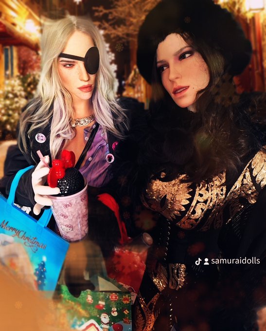 Out for shopping together! The loot is a new trendy glass, colored paper for Christmas gifts and the