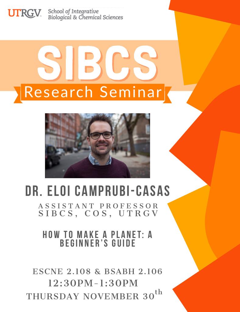 Dr. Eloi Camprubí-Casas (@eloi_cc) on Twitter photo It's often hard to replicate the makeup of a planetary body in the coziness of your own kitchen/lab. Don't fret, I got you covered.
How is understanding Earth's primitive composition connected to detecting life beyond our planet?
@UTRGV <a href="/UTRGVCOS/">UTRGV College of Sciences</a> #astrobiology It's often hard to replicate the makeup of a planetary body in the coziness of your own kitchen/lab. Don't fret, I got you covered.
How is understanding Earth's primitive composition connected to detecting life beyond our planet?
@UTRGV <a href="/UTRGVCOS/">UTRGV College of Sciences</a> #astrobiology