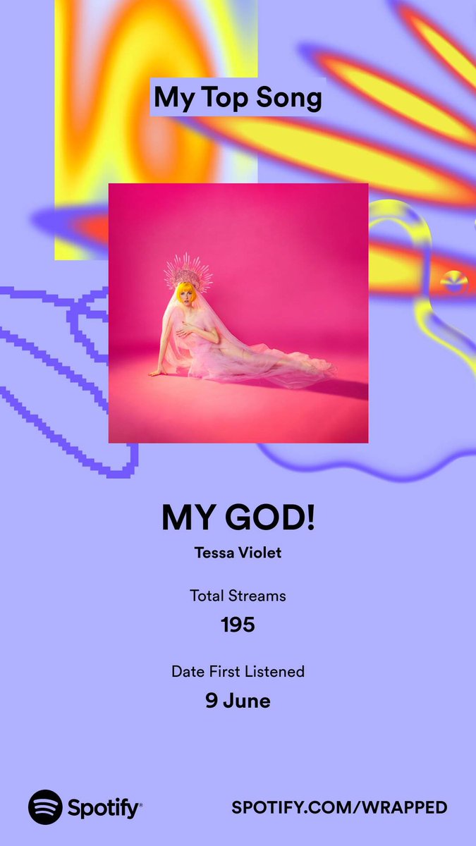 ciaraisobel's tweet photo. After 7 years of being a Spotify user, @TessaViolet finally made it to my top song of the year 💛 https://t.co/woYRyZDQFY