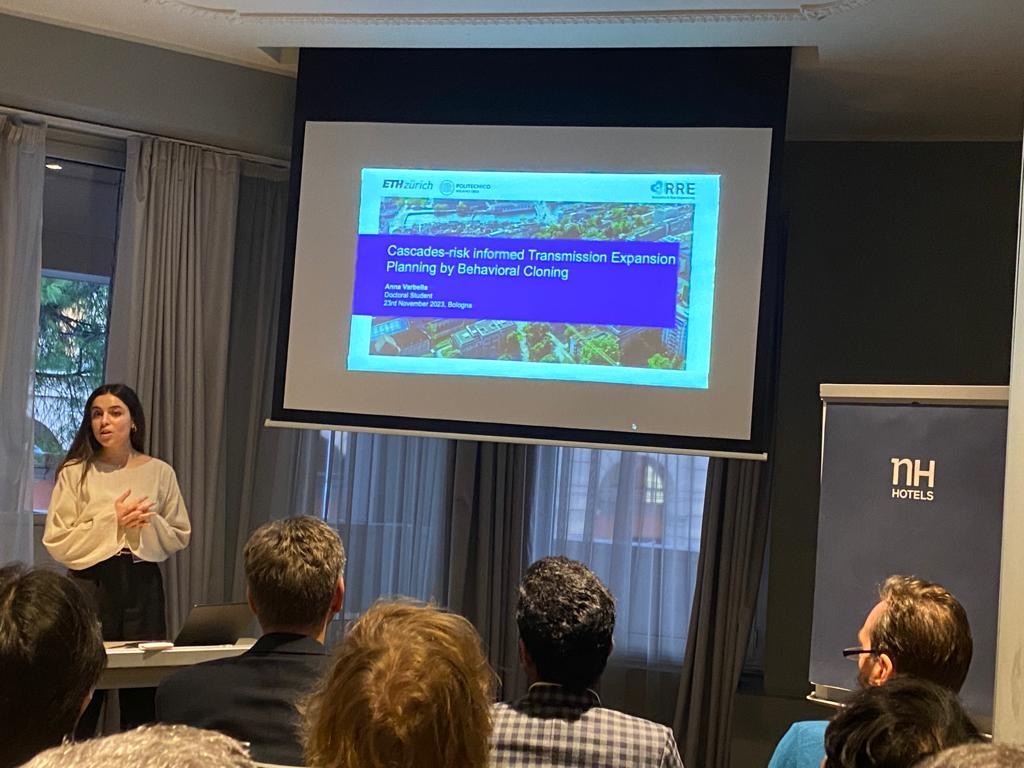 sansavini_lab's tweet photo. Exciting moments at ICSRS in Bologna as Anna Varbella presented her work on 'Cascades-risk informed Transmission Expansion Planning by Behavioral Cloning.' #ICSRS #imitationlearning #expansionplanning https://t.co/KPzbHRiIWu