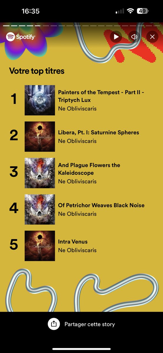 ZedKeyy_'s tweet photo. @NeObliviscaris3 
Here’s my spotify recap
You’re my favorite band
My top 5 and probably top 10 songs are your songs
I streamed you for 29842 minutes ( Almost 21 days non stop ) Out of 73000 minutes ( More than 50 days )of spotify streaming
And everything is just 1 year ‘-‘ https://t.co/jE1Ztdu4cz