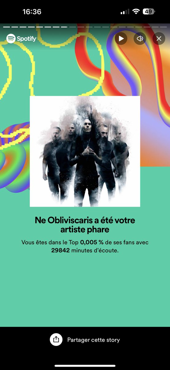 ZedKeyy_'s tweet photo. @NeObliviscaris3 
Here’s my spotify recap
You’re my favorite band
My top 5 and probably top 10 songs are your songs
I streamed you for 29842 minutes ( Almost 21 days non stop ) Out of 73000 minutes ( More than 50 days )of spotify streaming
And everything is just 1 year ‘-‘ https://t.co/jE1Ztdu4cz