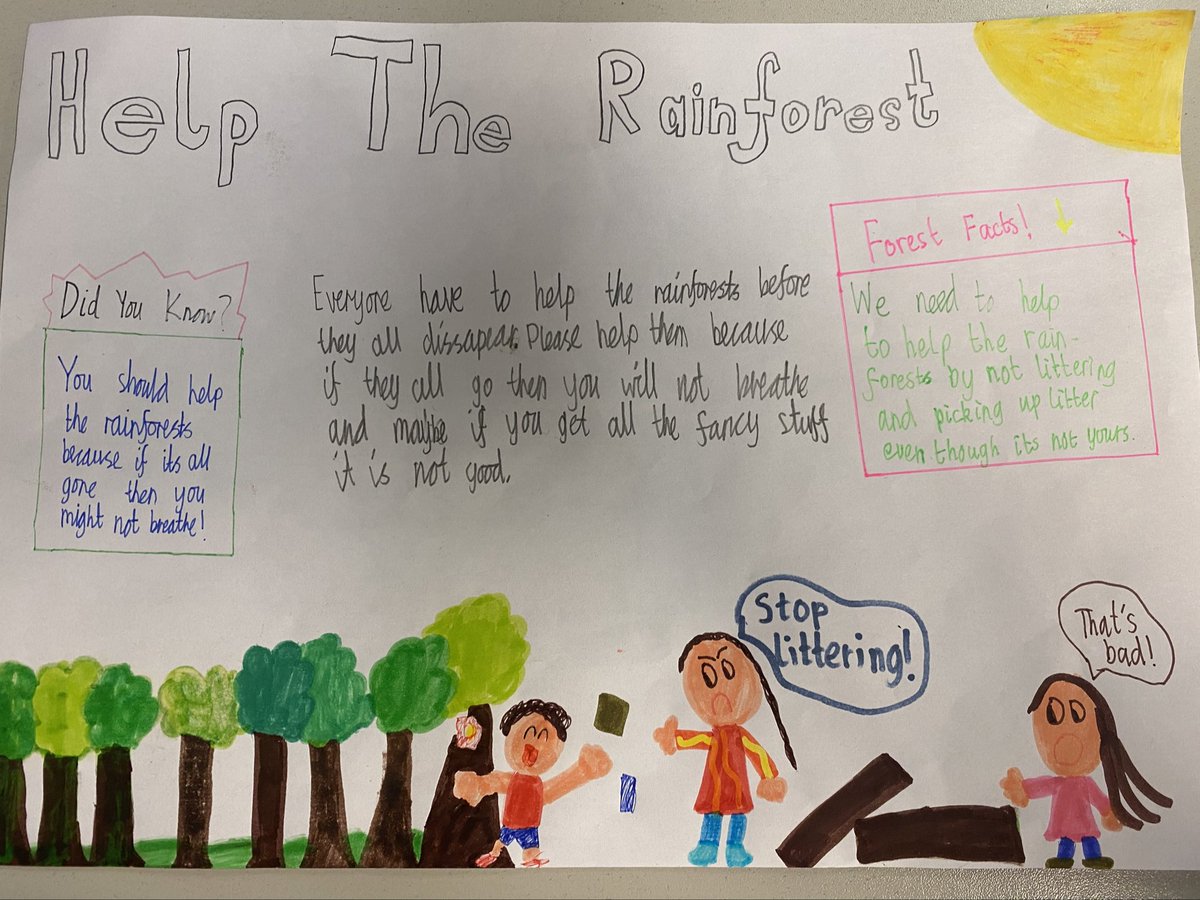 Save the trees! 🌴🌳🌲 4A have been learning about the devastating effects of deforestation and how we can help! <a href="/Mrs_Allen01/">Mrs Allen</a> <a href="/CliftonPrim/">CliftonPrimary</a>