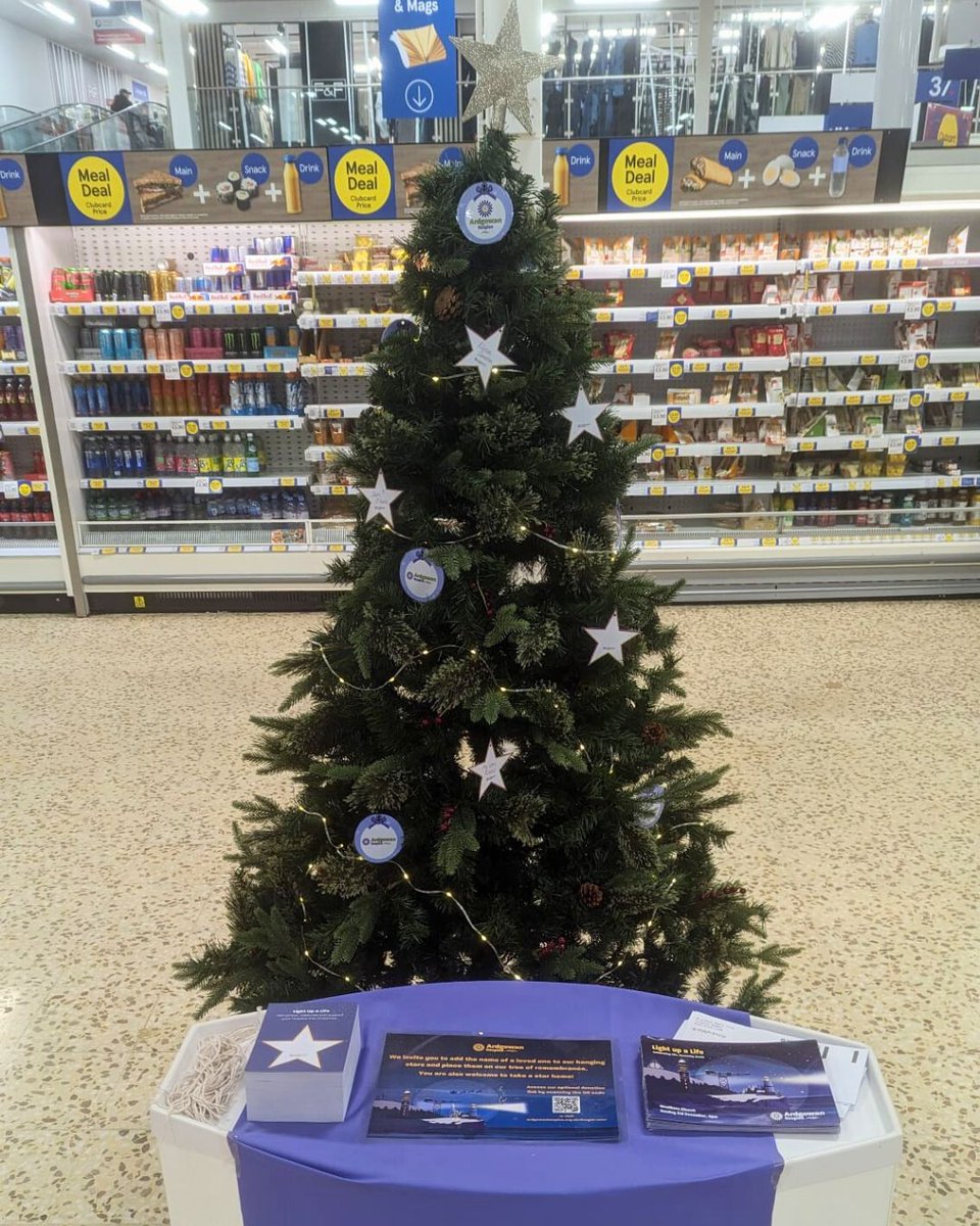 A reminder that our memory tree is in Greenock Tesco for you to add the names of loved ones who have died to our hanging stars. You are also welcome to take some stars for your tree at home too💜 #inverclyde #inmemory