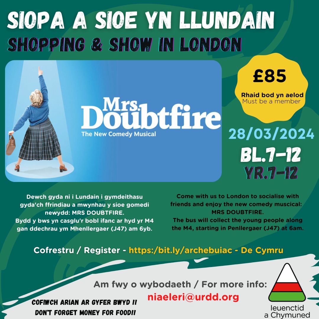 Mae dal llefydd ar gael!! 😃🎭🛍️

There are still spaces available!! 😃🎭🛍️

@bro_dur <a href="/CelfyddydauYGBD/">CelfyddydauBroDur</a> <a href="/YsgolYstalyfera/">Ystalyfera - Bro Dur</a> <a href="/YGY_Drama/">Drama a Pherfformio YGY</a> <a href="/bryntawe/">Ysgol Bryn Tawe</a> <a href="/bryntawedrama/">Drama Bryn Tawe</a> <a href="/yggwyr/">yggwyr</a> <a href="/gwyrdrama/">Gŵyr Drama</a> <a href="/celfmynygg/">Celfyddydau Mynegiannol Gwyr</a>