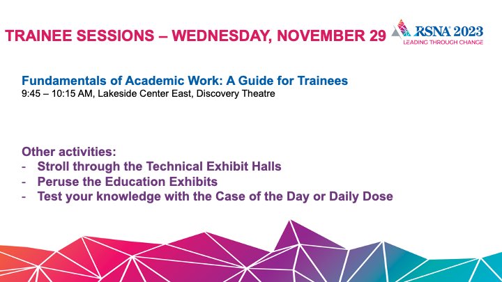 #RadRes #FutureRadRes 🚨 Happening NOW in the Discovery Theatre! See you there!