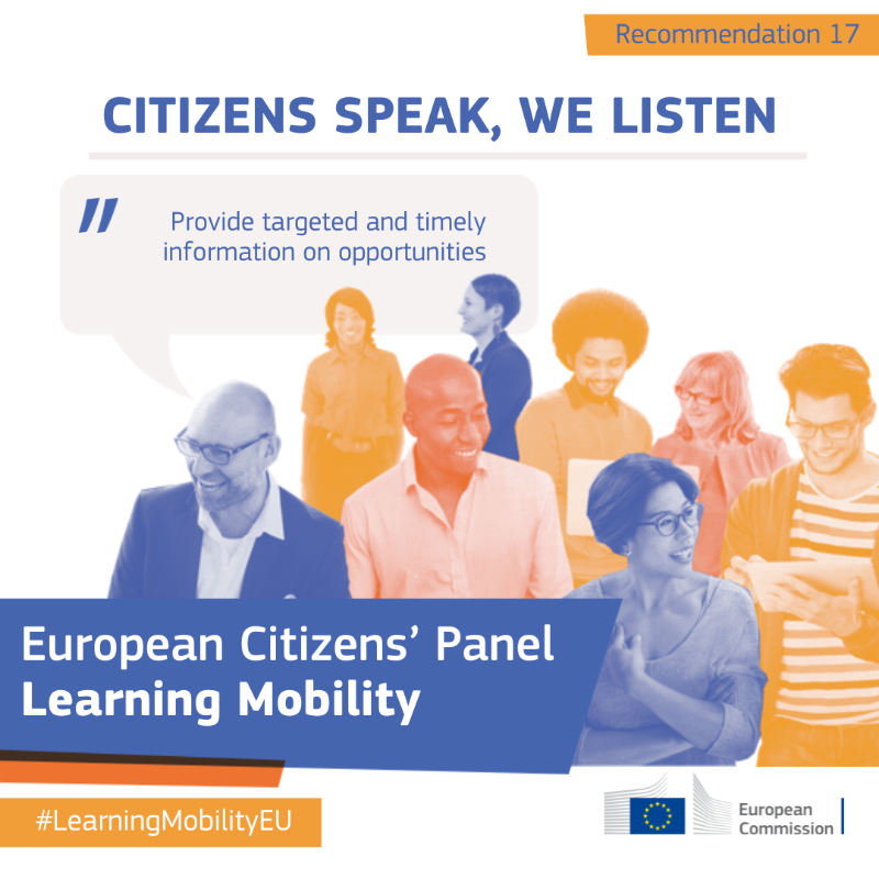 EUErasmusPlus's tweet photo. Democracy depends on active citizens.
The Citizens' Panel on #LearningMobilityEU was proof of this with the "Europe on the Move" Recommendation.
Tomorrow, during the #EduSummitEU, citizens are back on stage to hear feedback & discuss Learning Mobility with education 🇪🇺 experts.