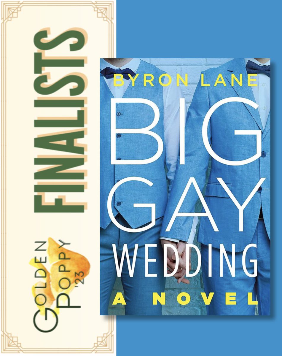 WOW WOWZA FLOORED HONORED…… BIG GAY WEDDING is a finalist for a Golden Poppy Award in fiction from California Independent Booksellers Alliance!!! Thank you @CA_BookScene The best part is that nominations and voting are by independent booksellers—My favorite people!