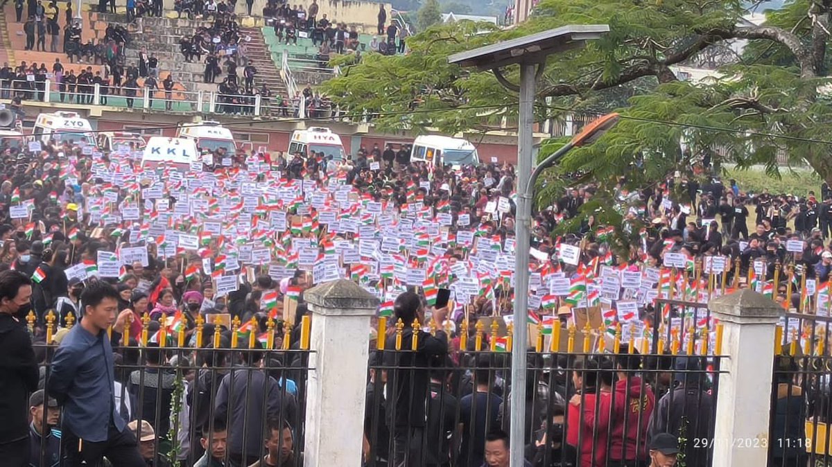 BlissAmbassador's tweet photo. We are Driven out, Man-hunted, Casted away from Manipur 
Politically subjugated 
Culturally neglected 
Educationally disdained
The Zo(ZOMI-KUKI-HMAR-MIZO) ethnic tribes ARISE.
SEPARATE ADMINISTRATION IS OUR DEMAND. NO SOLUTION NO REST @PMOIndia  @SCJudgments @rashtrapatibhvn https://t.co/eqvXbvOE9T