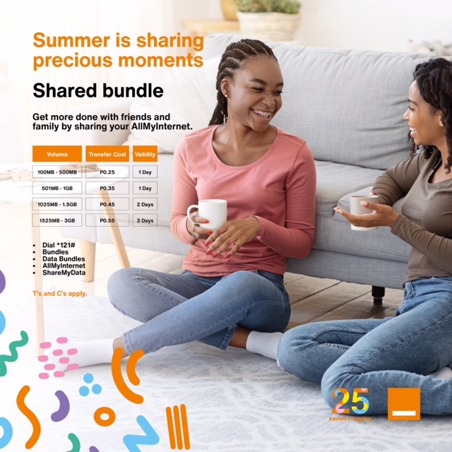 orangebw's tweet photo. Summer is sharing data bundles le ditsala. Dial *121# to #ShareMyData. #OrangeKeSummer https://t.co/K1JmyP4bGX