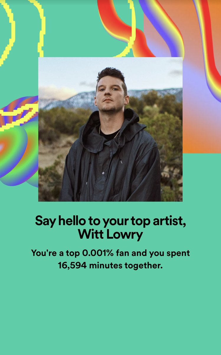 TEAMWITT4LIFE's tweet photo. No surprise that @WittLowry is number 1 once again! Can’t wait for his next album to be on repeat! 🔥🔥🔥

#SpotifyWrapped #spotify #TEAMWITT #wittlowry #wittszn https://t.co/doJJ8JAnMA