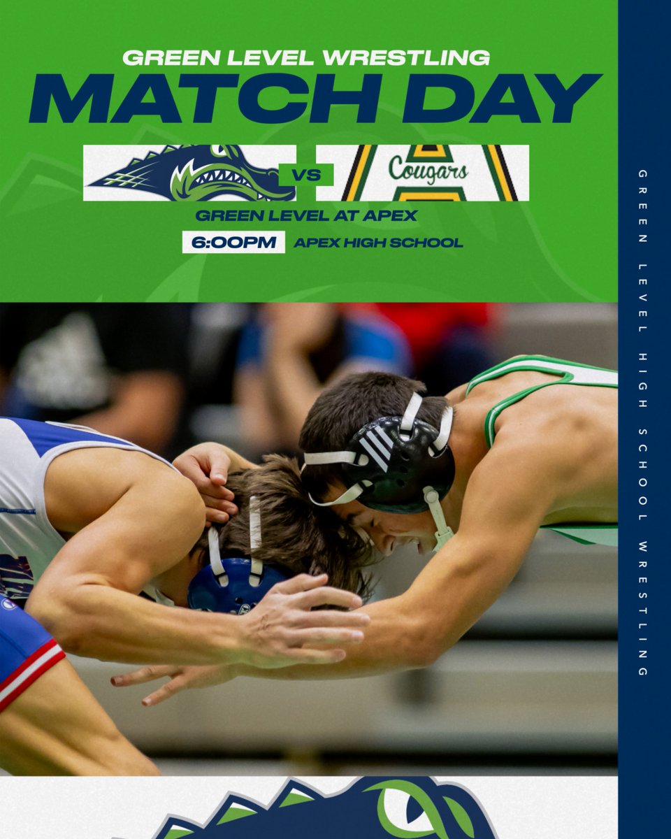 It's MATCH DAY For @G_L_Wrestling @ Apex ~ JV Bouts Begin At 5:15pm ~ Varsity Duals Begin @ 6:00pm ~ Tickets Via <a href="/GoFanHS/">GoFan</a> #LevelUp🐊