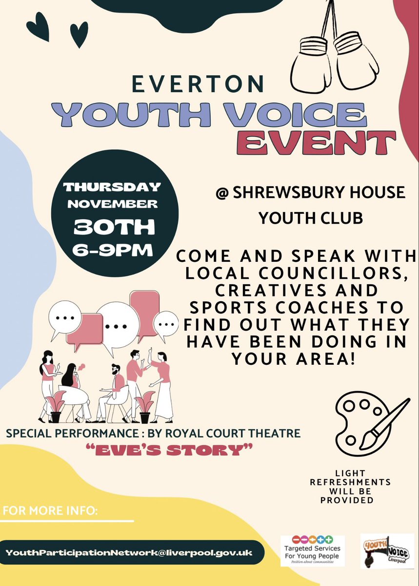 Tomorrow at @TheShewsy in partnership with Liverpool City Council, Youth Voice and Targeted Services for Young People. 🫶🏼🩷 #Everton