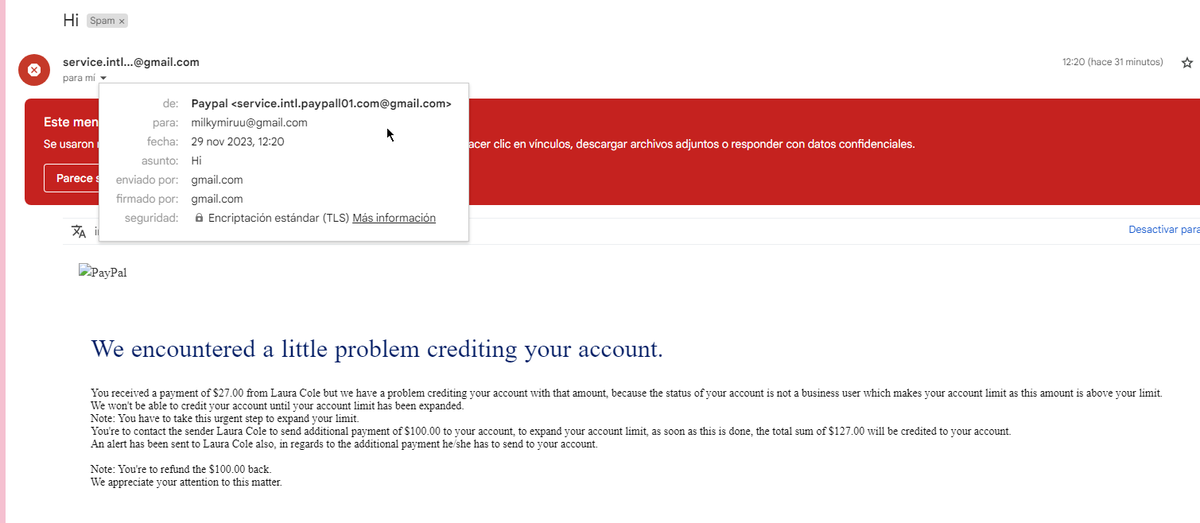 ⚠️Artists! Be careful with this person @Raifana_RI as it's a scammer trying to make the typical move of fishing so they can enter to your PayPal account via a fake paypal email.
I know this it a classic scam but maybe this can help someone 🌷