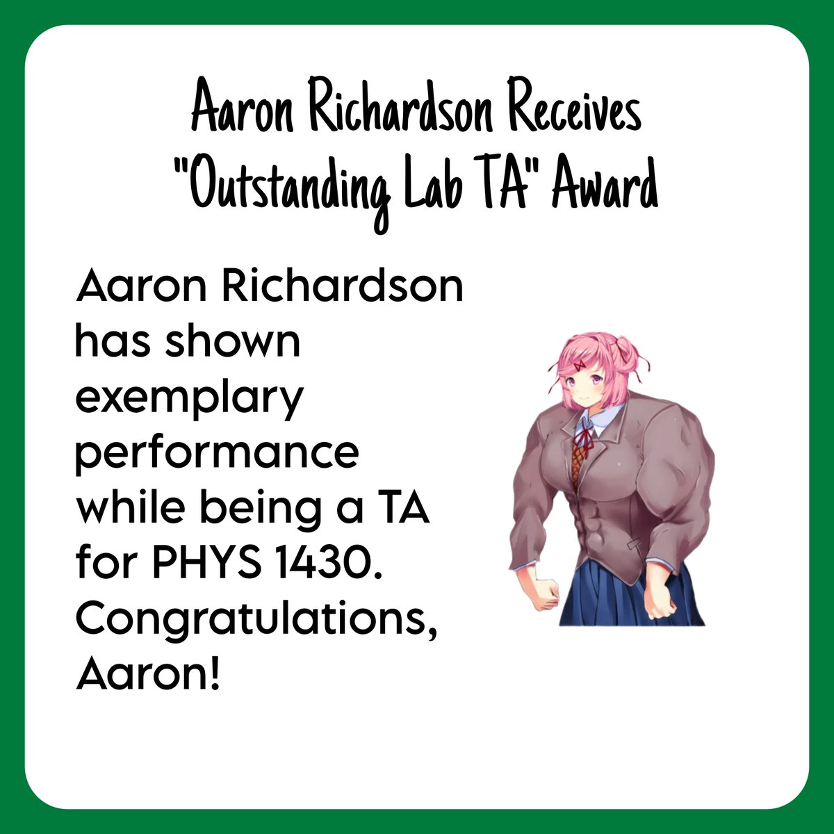 UntPhysics's tweet photo. Looks like we have a couple little rascals in the physics department that decided to be super awesome at their job. Congratulations, Aaron and Kelly!
#UNT #UNTPhysics https://t.co/AxTAmRy2iI