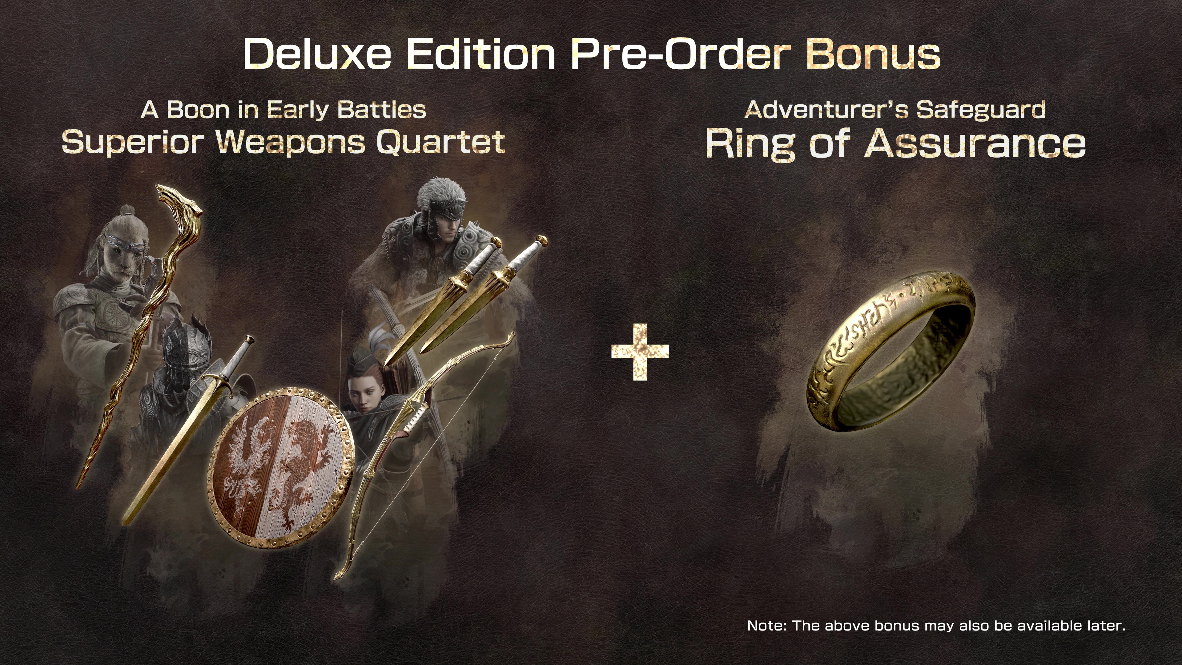 Dragon's Dogma on X: Pre-order the standard version of Dragon's Dogma 2  and receive the Superior Weapons Quartet for some extra help at the start  of your adventure. Pre-order the Deluxe Edition